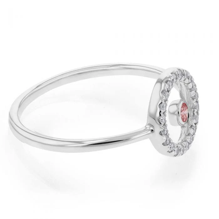 Pink & White Luminesce Lab Grown Diamond Ring set in 9ct White Gold - Image 2