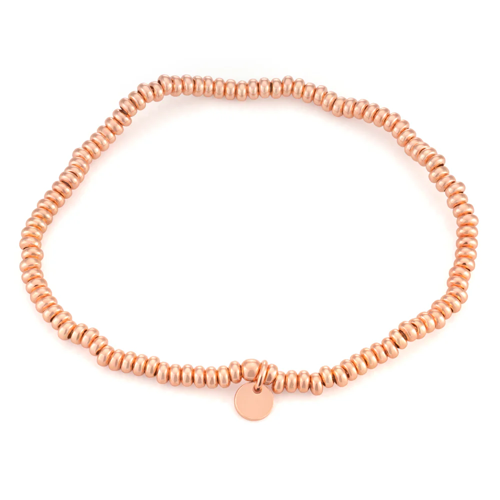 Rose Gold Plated Sterling Silver Bead Bracelet - Image 2