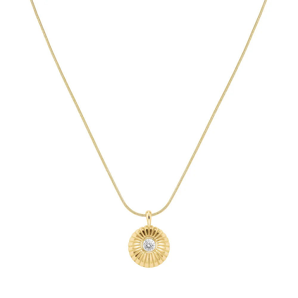 Rosefield Bold Solitary Coin Gold Necklace - Image 2