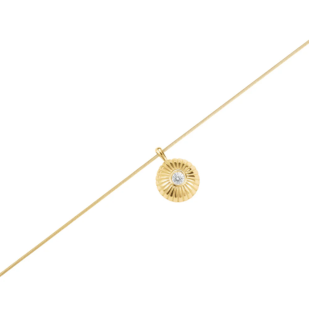 Rosefield Bold Solitary Coin Gold Necklace - Image 3