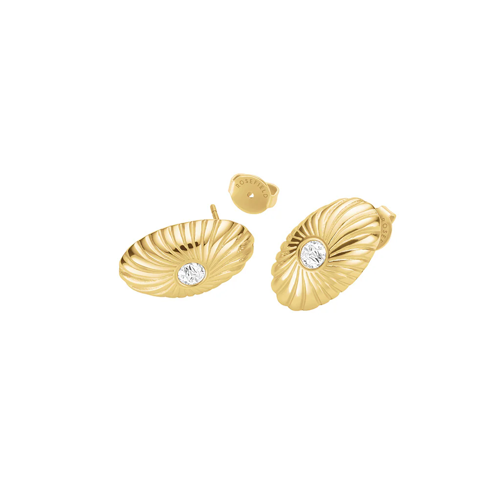 Rosefield Bold Solitary Texture Gold Studs - Image 2
