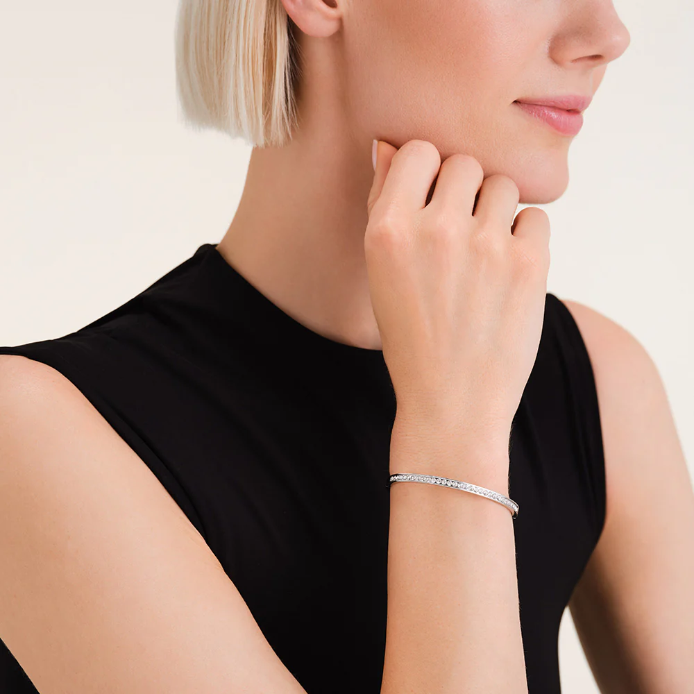 Rosefield Crystal Silver Bangle - Image 4