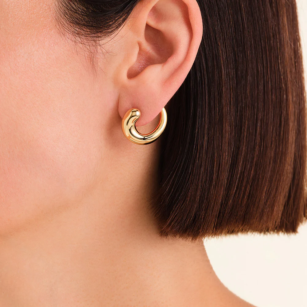 Rosefield Dome Swirl Gold Studs - Image 3