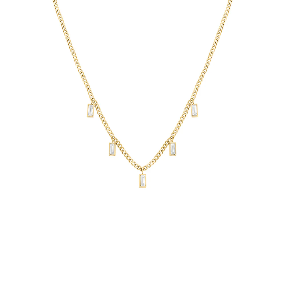 Rosefield Gold Playful Crystals Baguette Dangling Necklace - Image 2