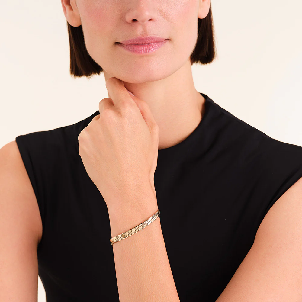 Rosefield Large Gold Snake Bracelet - Image 4