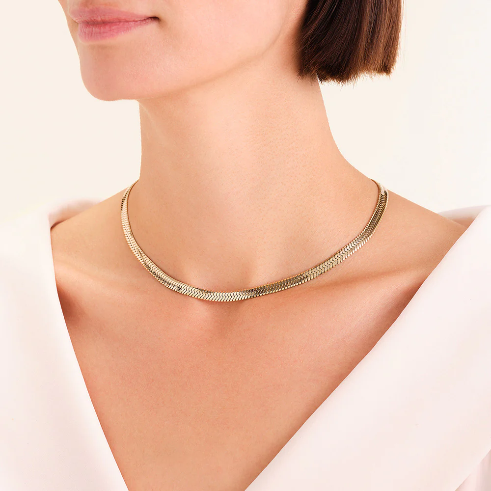 Rosefield Large Gold Snake Necklace - Image 4
