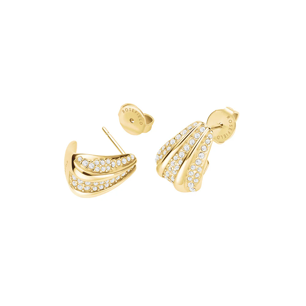 Rosefield Pave Striped Gold Studs - Image 2
