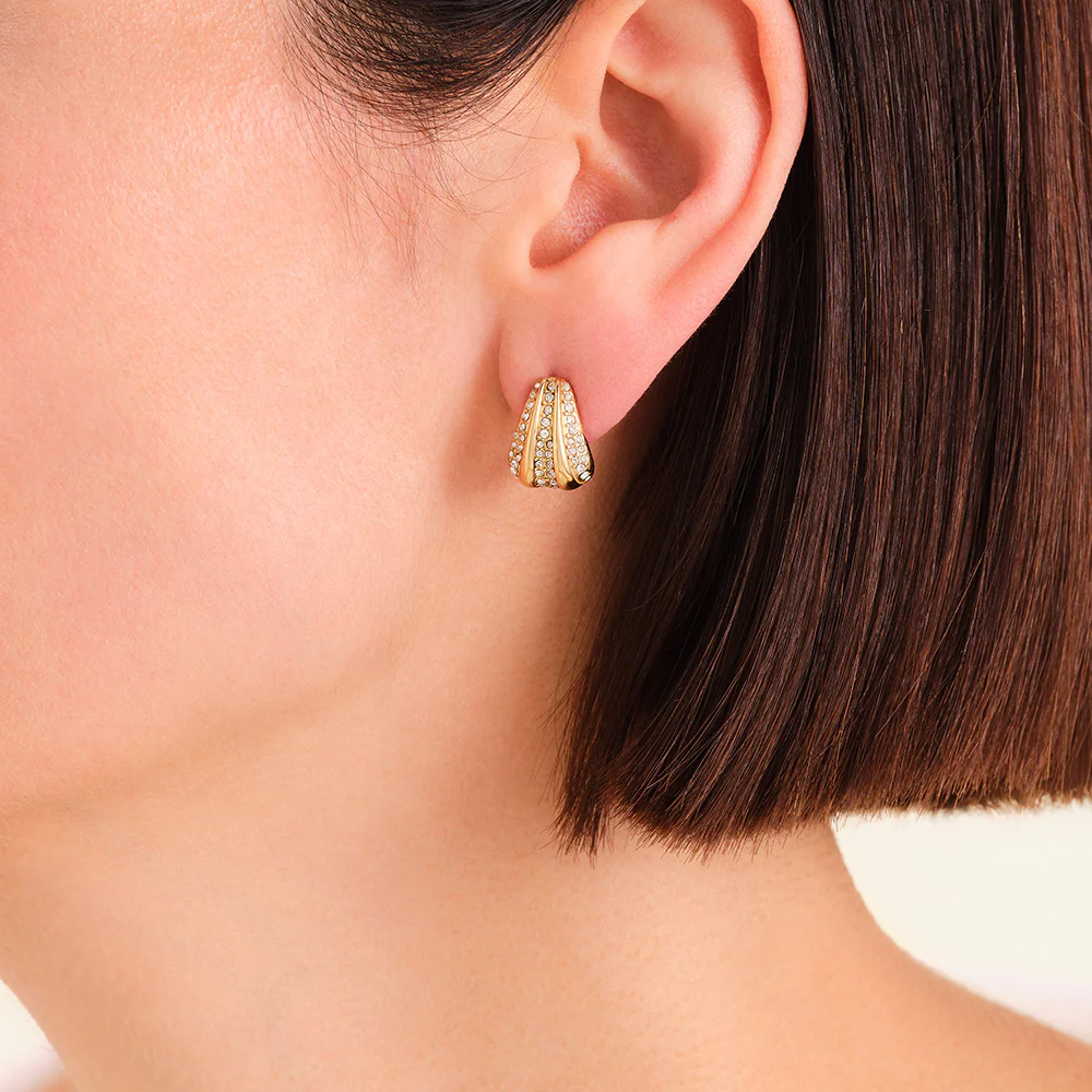 Rosefield Pave Striped Gold Studs - Image 3