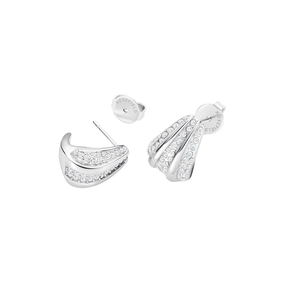 Rosefield Pave Striped Silver Studs - Image 2
