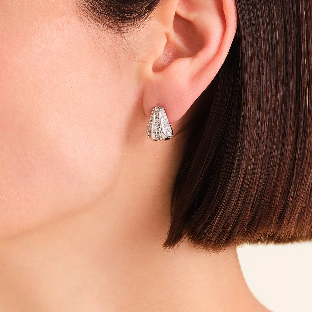Rosefield Pave Striped Silver Studs - Image 3