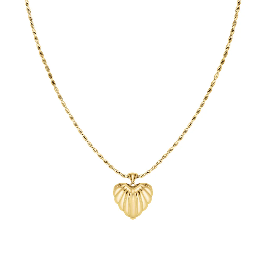 Rosefield Ridged Heart Pendant Necklace - Image 2