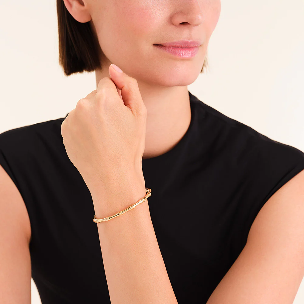 Rosefield Statement Bamboo Gold Bangle - Image 3