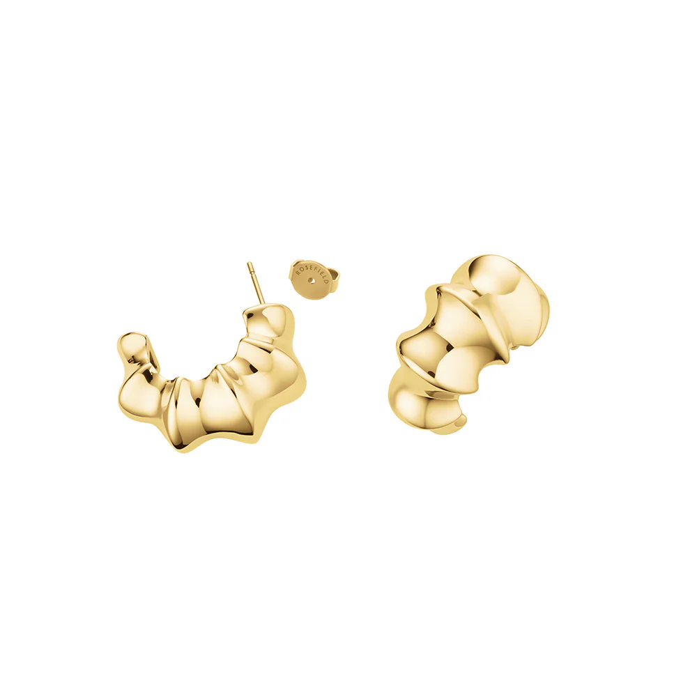 Rosefield Statement Bamboo Gold Earrings - Image 2