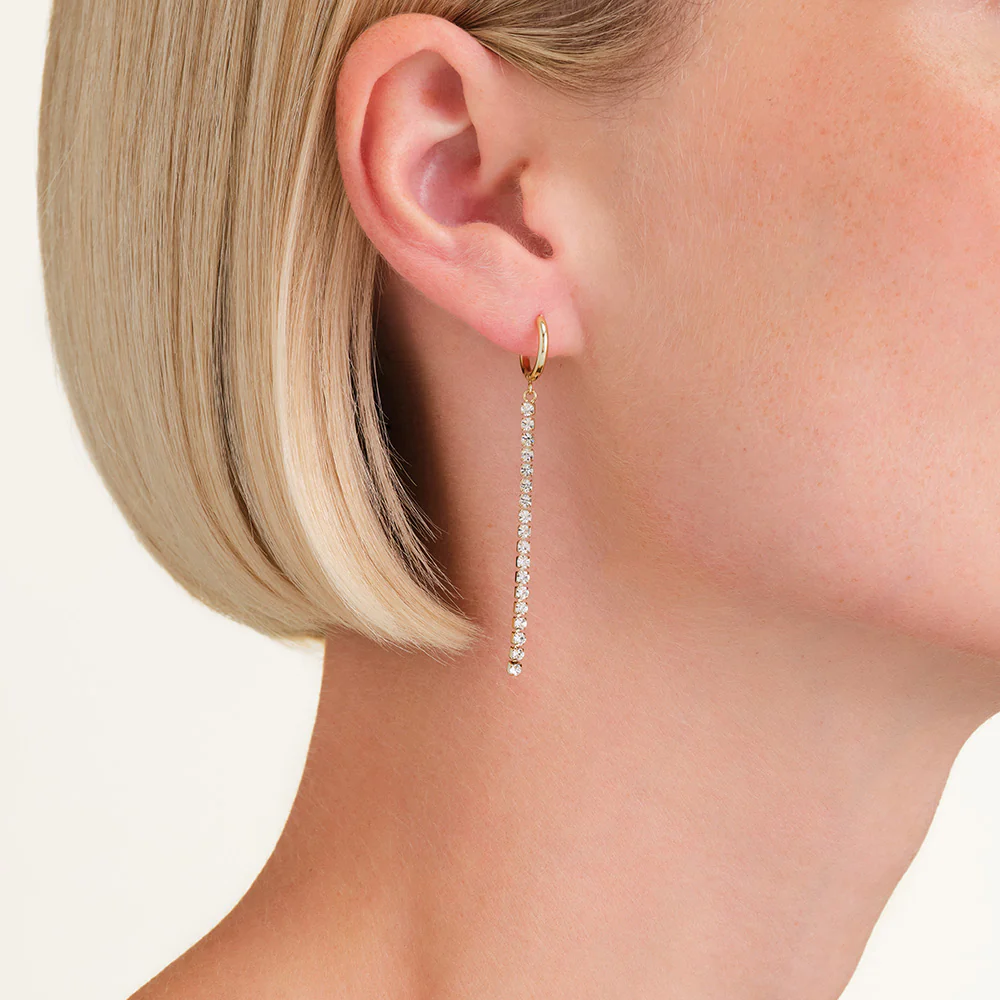 Rosefield Tennis Crystal Clear Earrings - Image 2