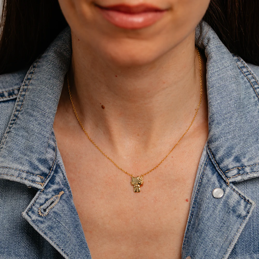 Sanrio Hello Kitty Body Yellow Gold Plated Sterling Silver Necklace - Image 2