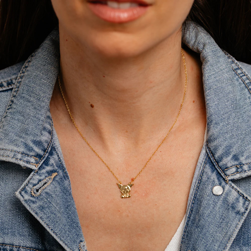 Sanrio Kuromi Yellow Gold Plated Sterling Silver Necklace - Image 2