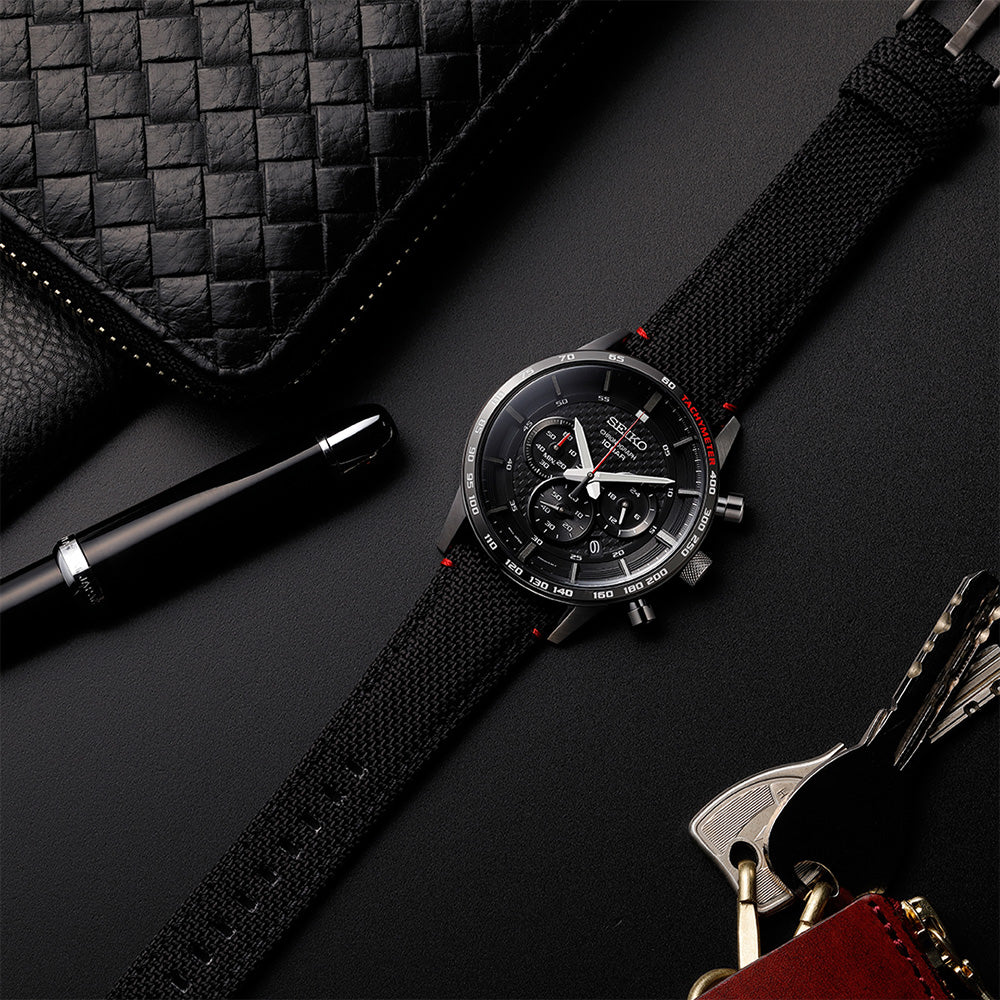Seiko SSB359P Black Nylon Mens Watch - Image 2