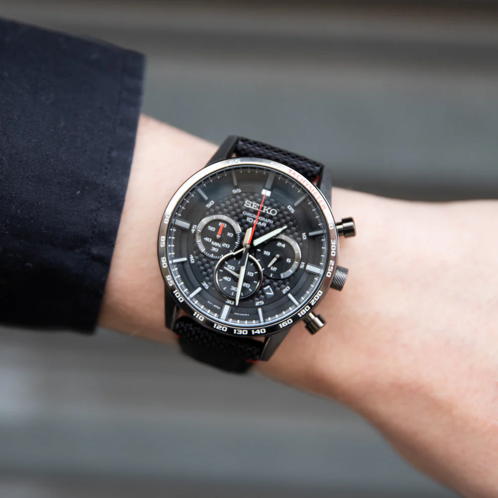 Seiko SSB359P Black Nylon Mens Watch - Image 3