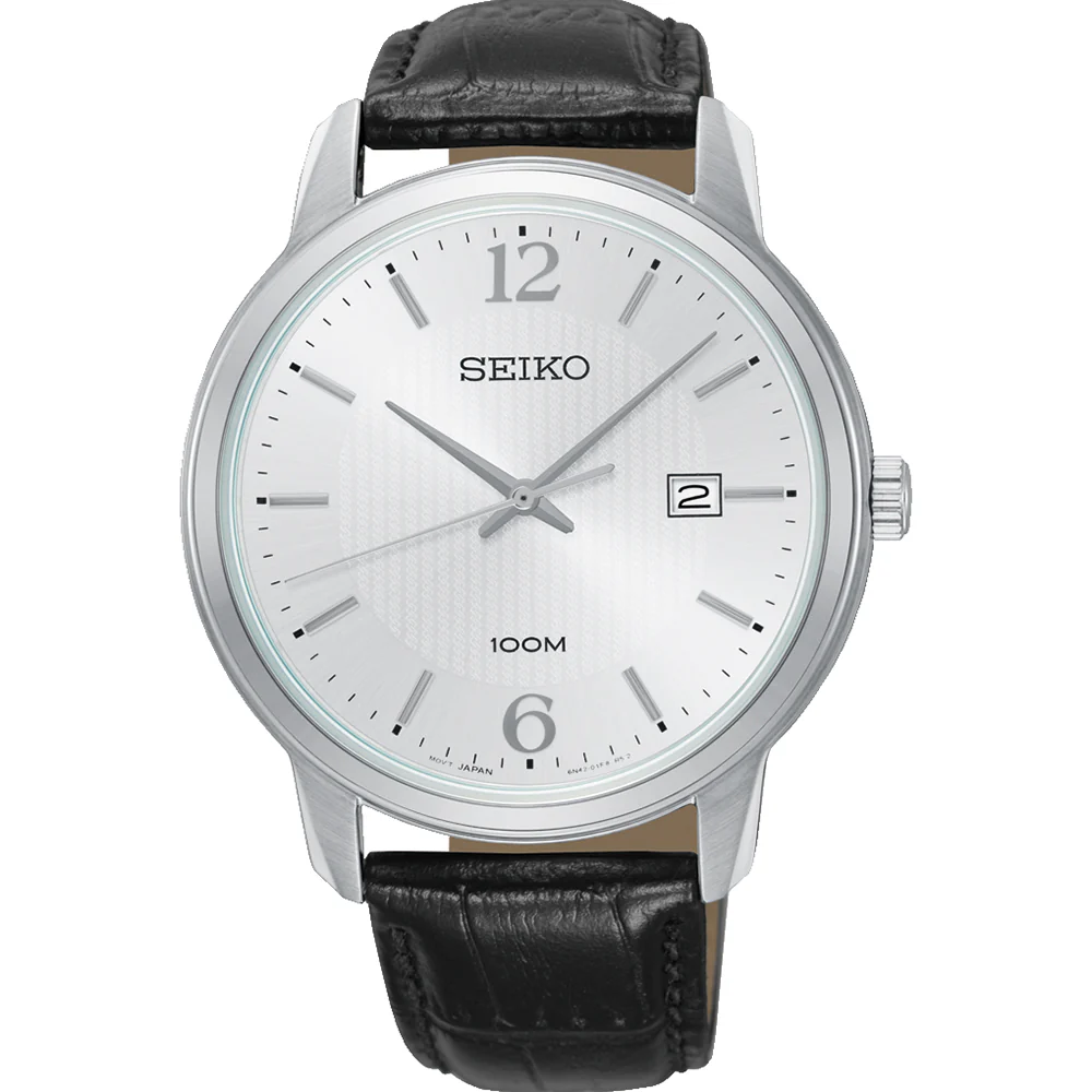 Seiko SUR265P Black Leather Mens Watch - Image 2