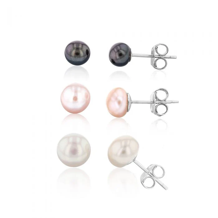 Set of 3 Freshwater Pearl Studs - Image 7