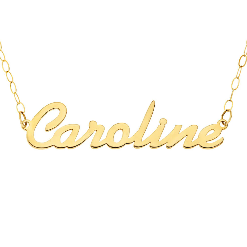 Signature 9ct Yellow Gold Pendant 6 to 8 Cursive Letter on 40cm Trace Chain - Image 2