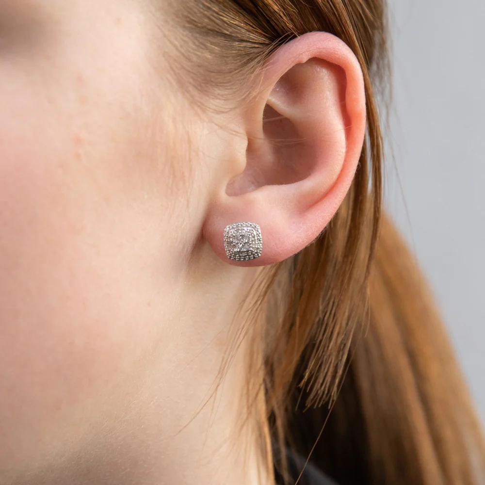 Silver 0.10 Carat Diamond Studs - Image 2