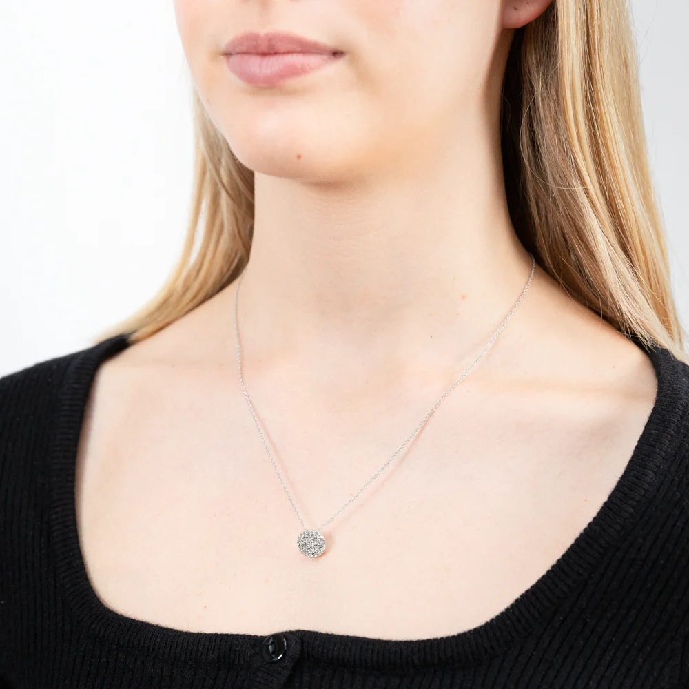 Silver 0.10 Carat Pendant with 25 Brilliant Diamonds on 45cm Chain - Image 2
