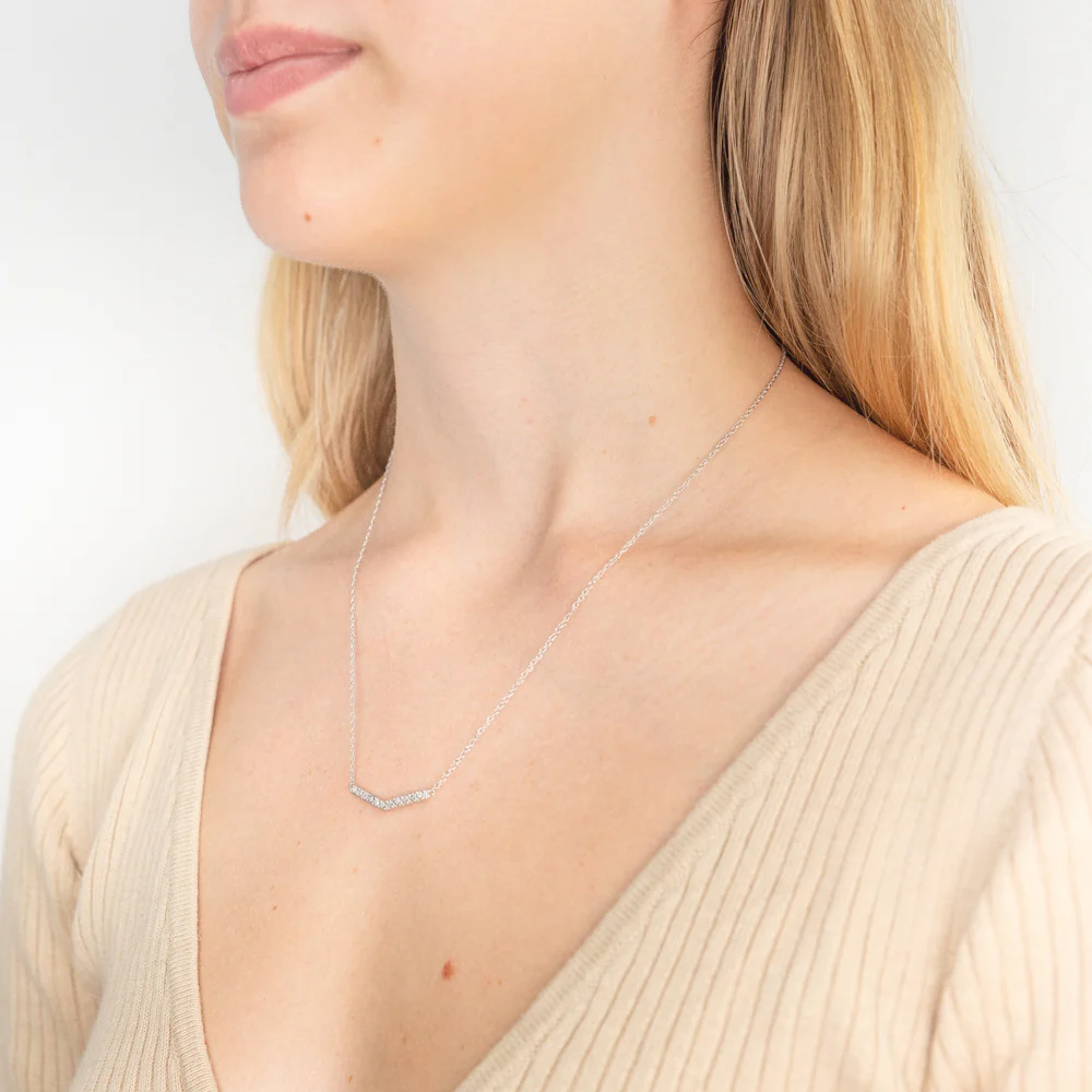 Silver 1/10 Carat Diamond 43.5cm Chain - Image 2