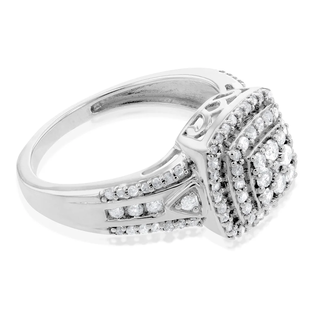 Silver 1/2 Carat Diamond Dress Ring - Image 2
