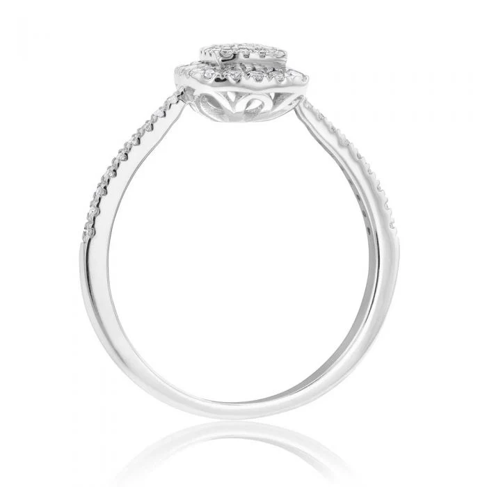 Silver 1/4 Carat Luminesce Laboratory Grown Ring with 57 Diamonds - Image 2