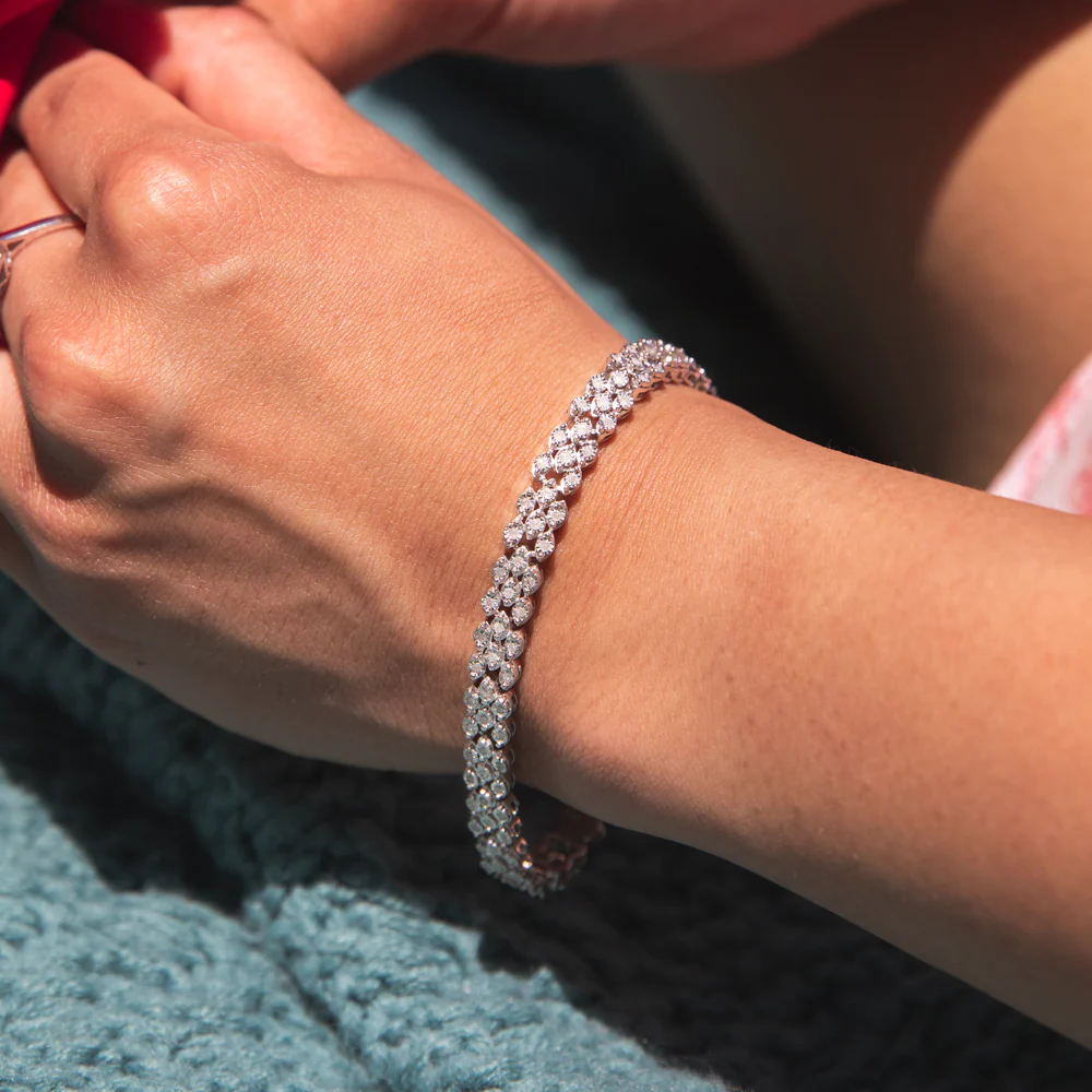 Silver 1 Carat Diamond 18cm Bracelet - Image 2