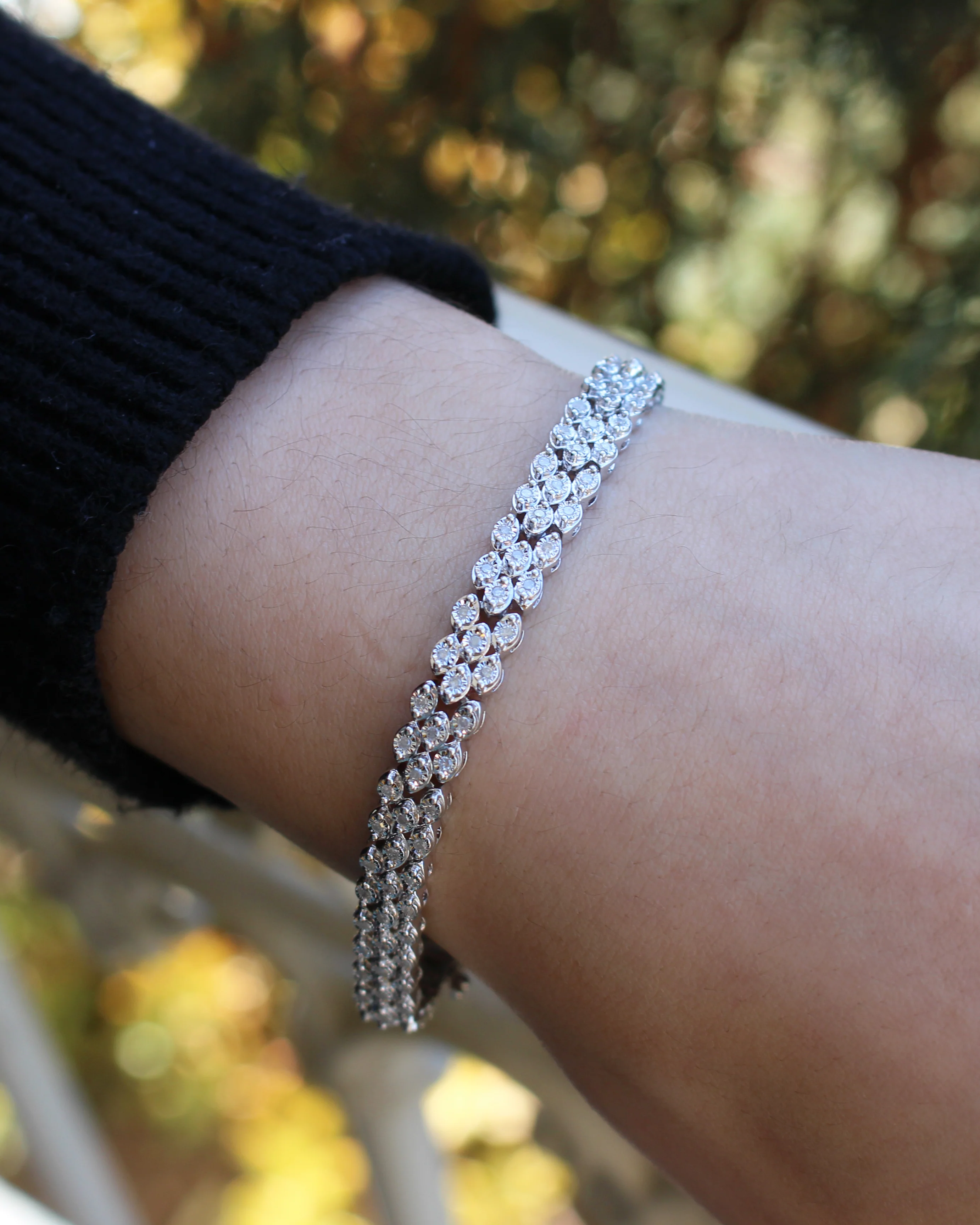 Silver 1 Carat Diamond 18cm Bracelet - Image 3