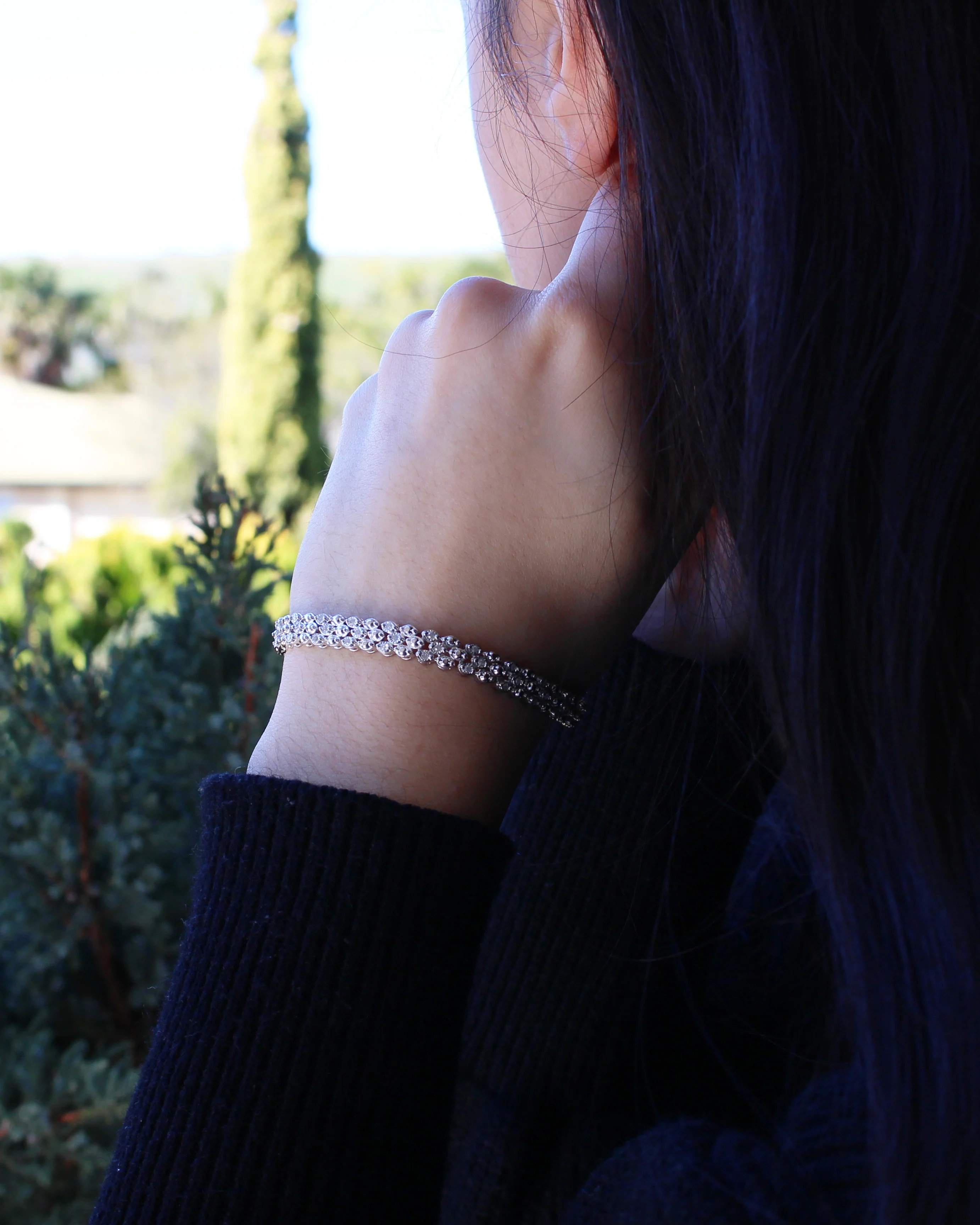 Silver 1 Carat Diamond 18cm Bracelet - Image 4