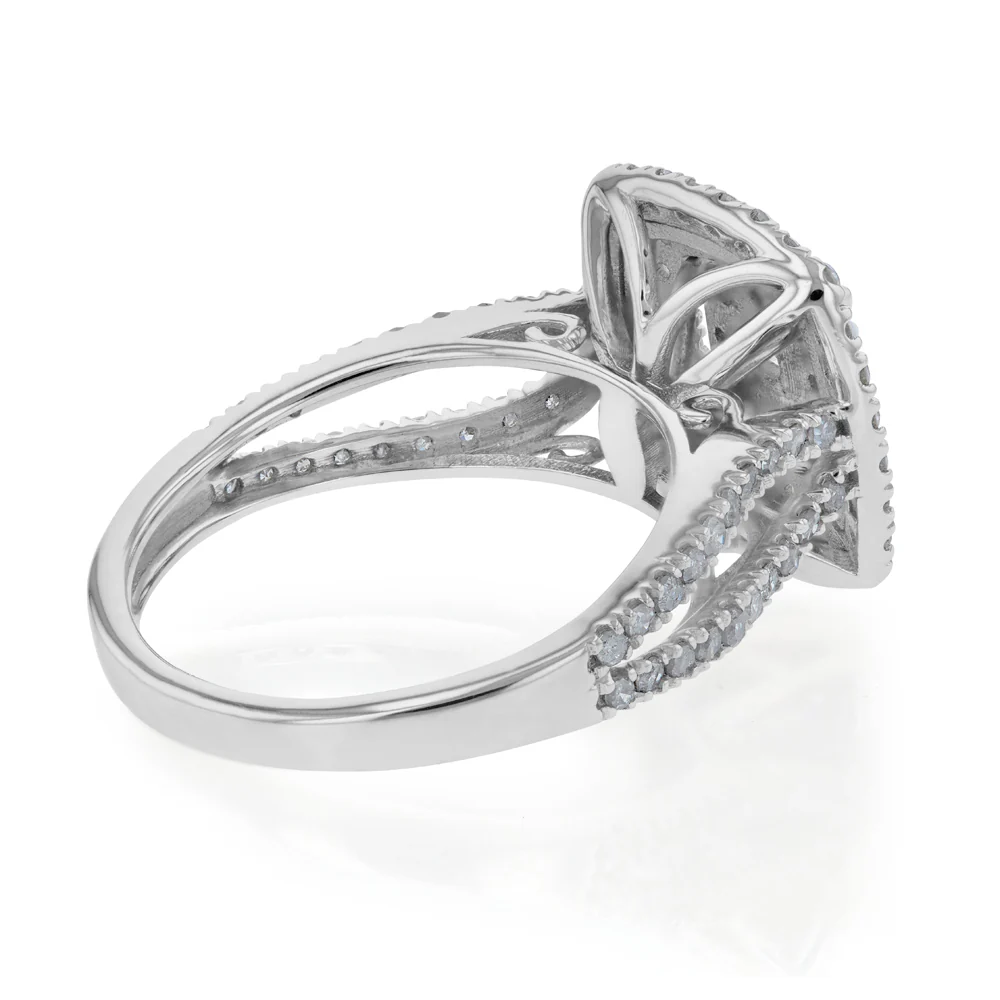 Silver 1 Carat Diamond Cluster  Ring - Image 2