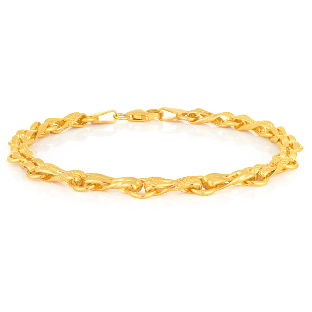 Silverfilled 9ct Yellow Gold 20cm Gate Bracelet - Image 2