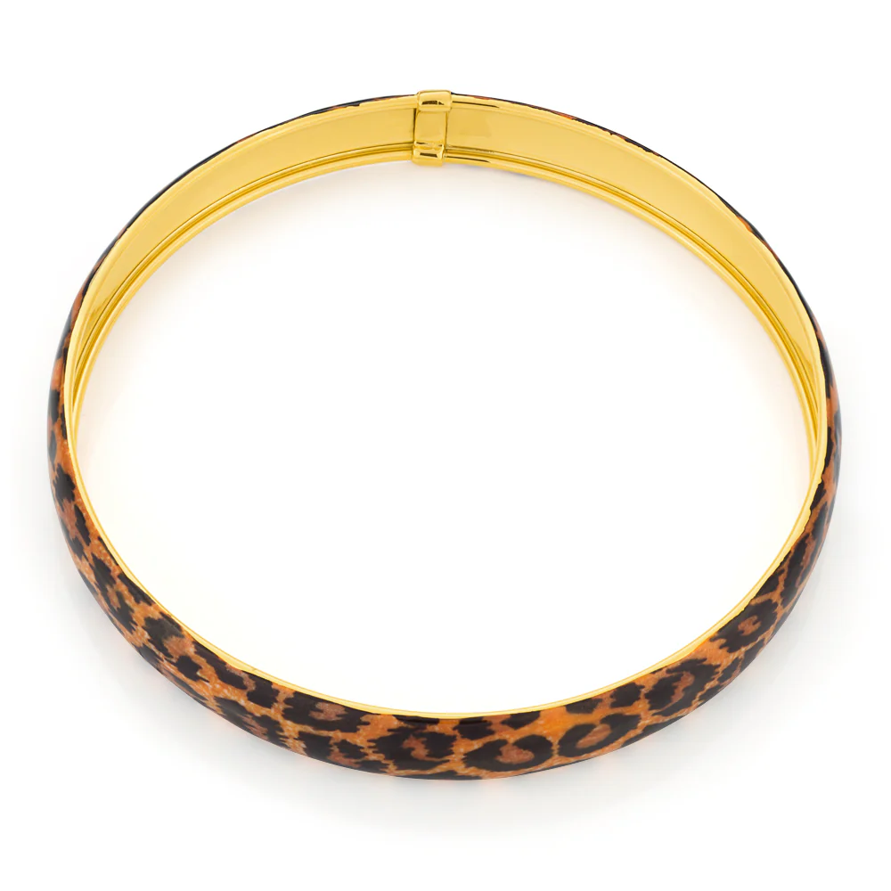Silverfilled 9ct Yellow Gold Leopard Bangle 9ss - Image 2