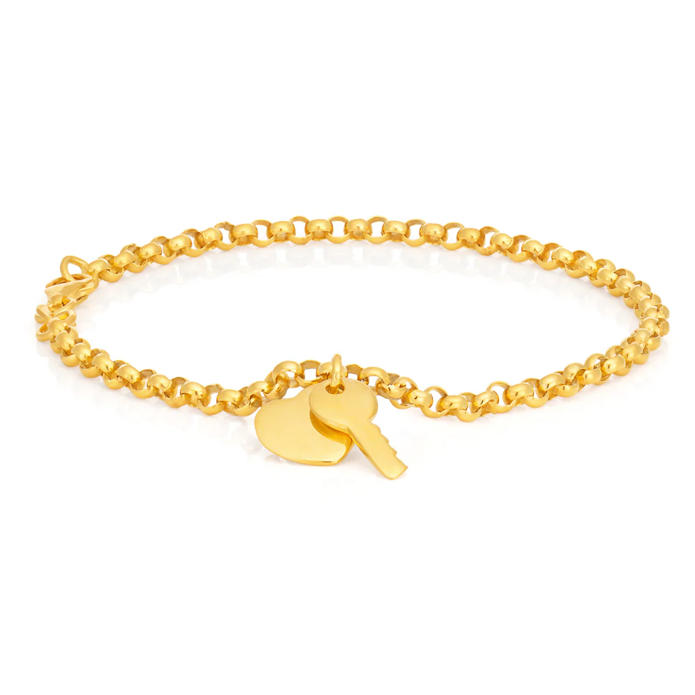 Silverfilled Belcher Heart Charm 19cm Bracelet - Image 2