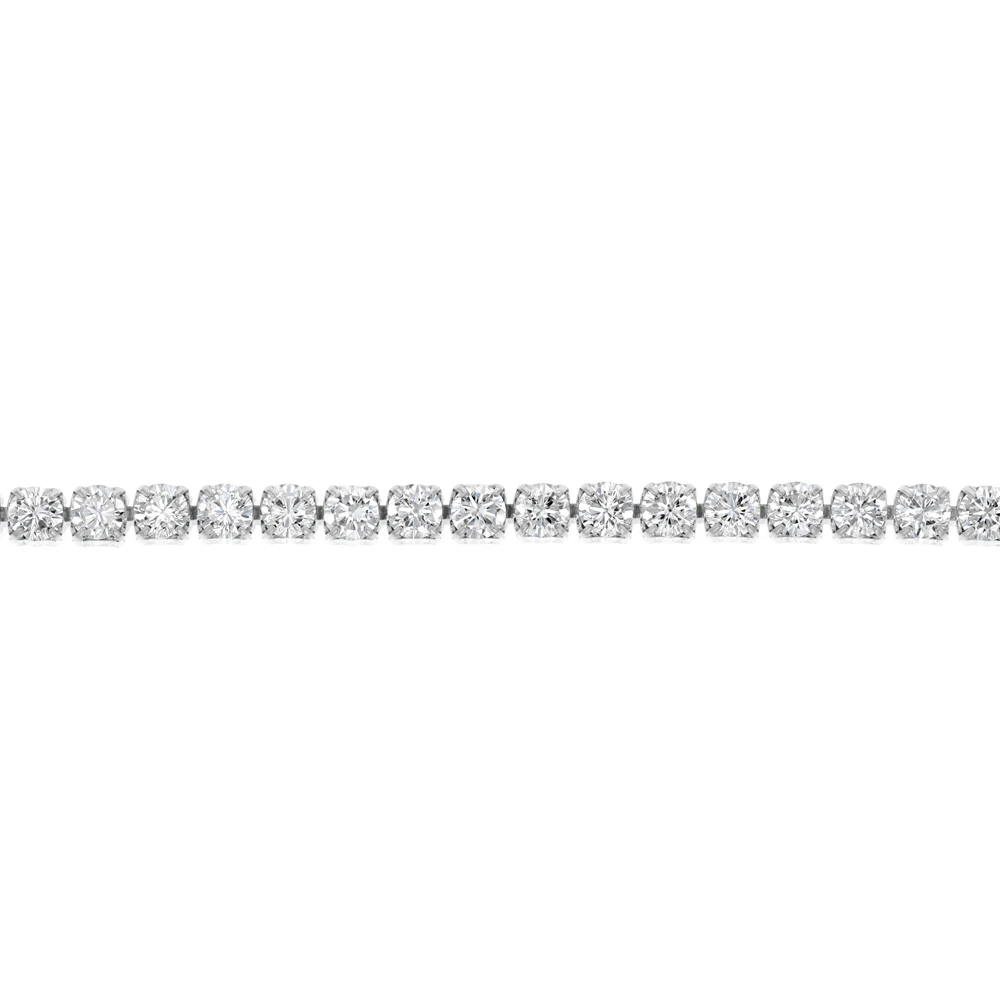 Stainless Steel 3mm Cubic Zirconia 25.5cm Bracelet - Image 2