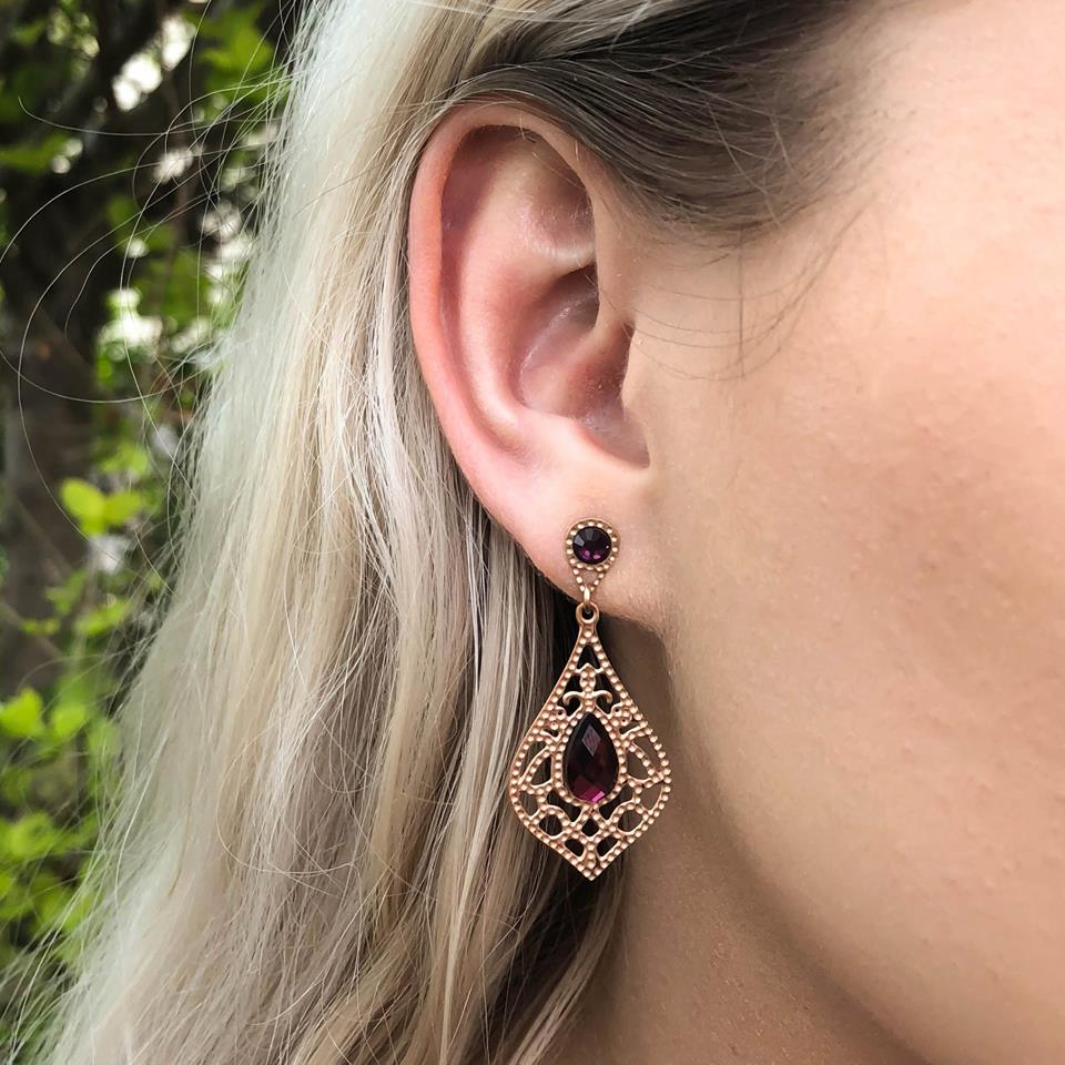 Stainless Steel Crystal Drop Earrings - Image 2