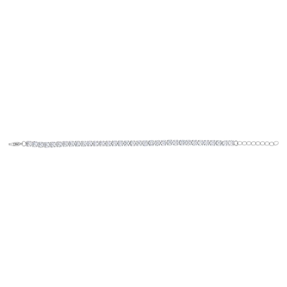 Stainless Steel Cubic Zirconia Tennis 17+3cm Bracelet - Image 2