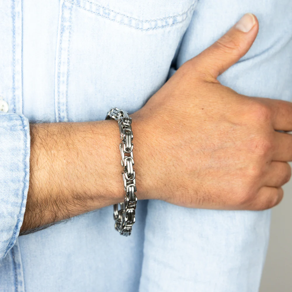 Stainless Steel Fancy Links 20.3cm Bracelet - Image 3
