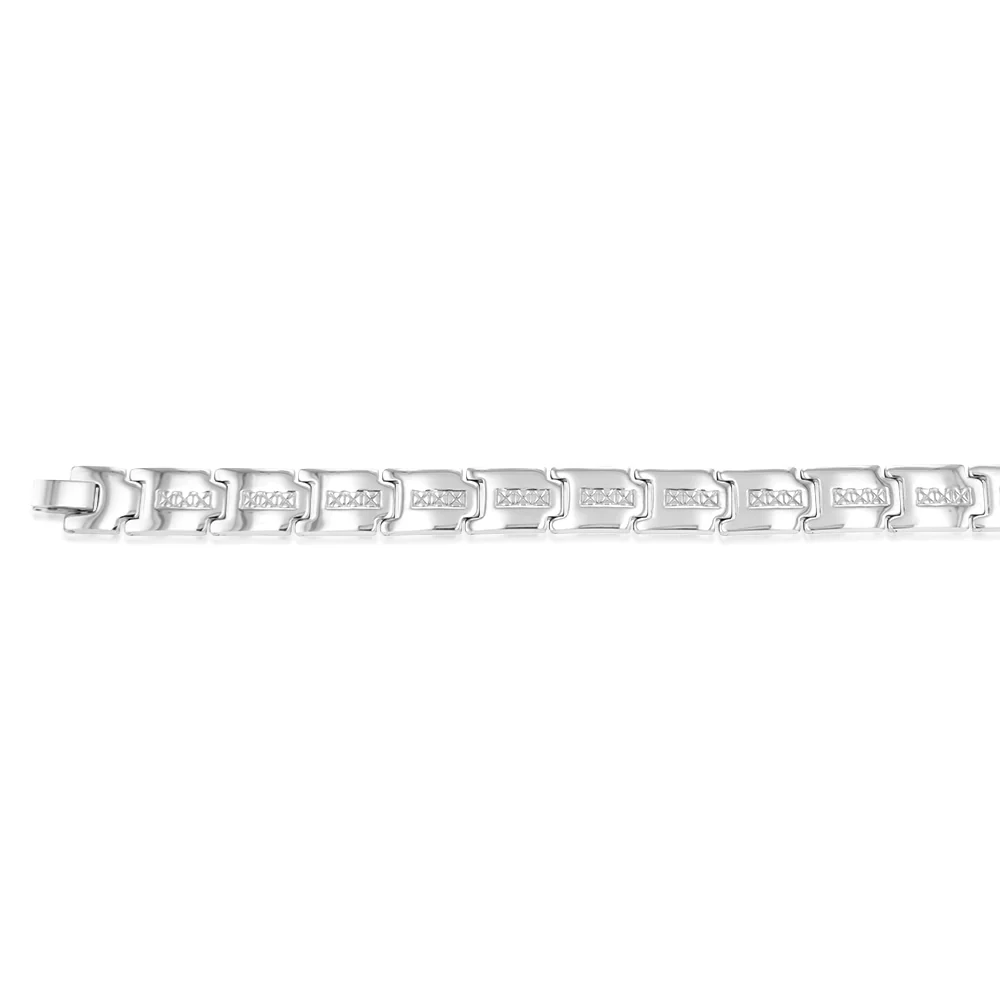 Stainless Steel Fancy Patterned 20.3cm Bracelet - Image 2