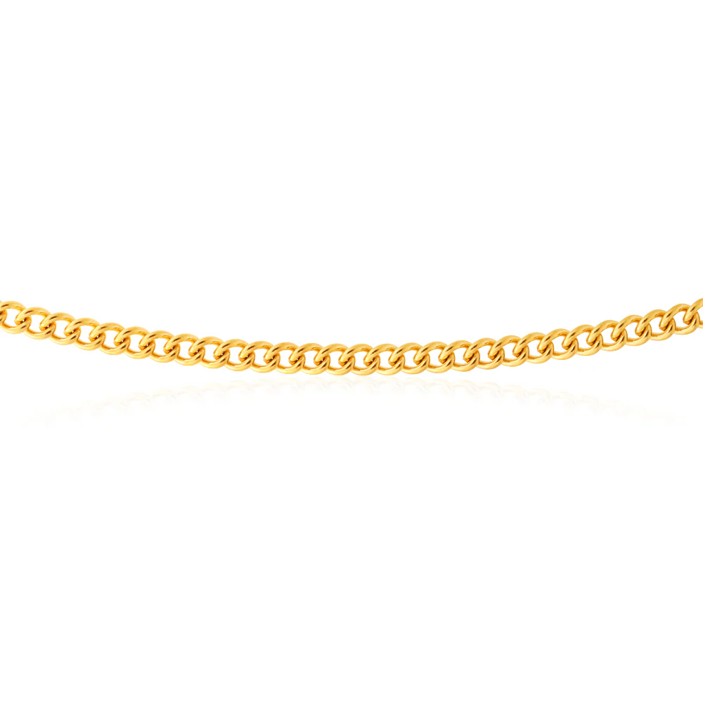 Stainless Steel Gold Plated 55cm Curb Chain - Image 2
