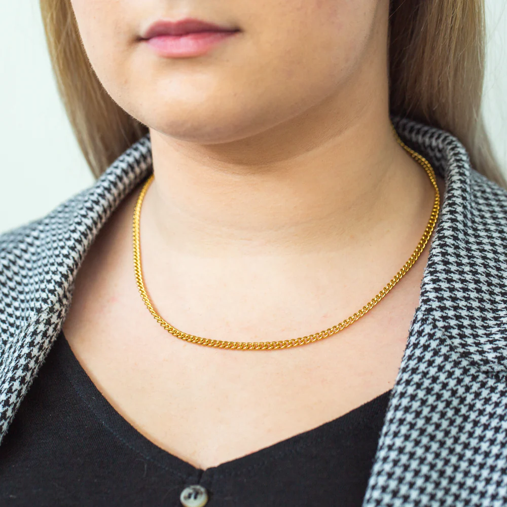 Stainless Steel Gold Plated 55cm Curb Chain - Image 3