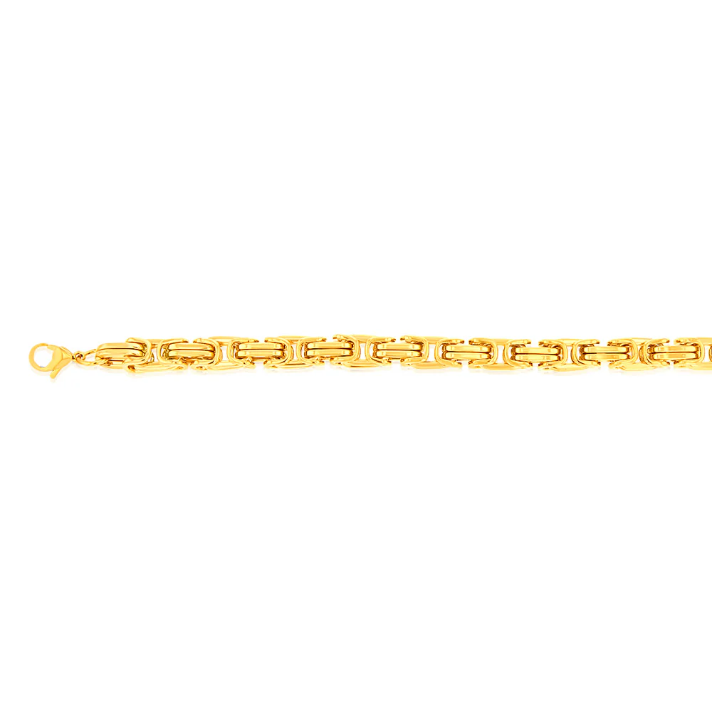 Stainless-Steel Gold-Plated Fancy Links 20.3cm Bracelet - Image 2