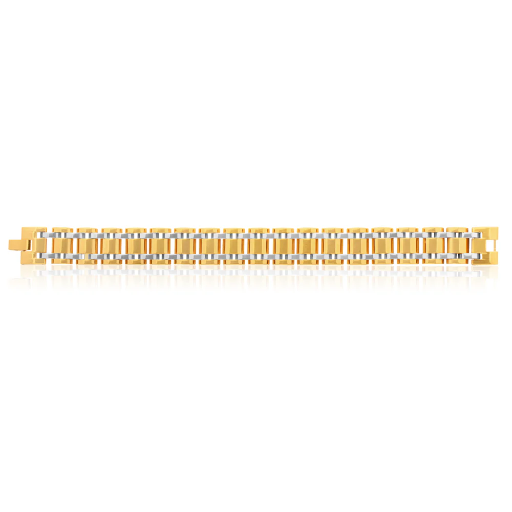 Stainless Steel Gold Plated Link Bracelet - Image 2