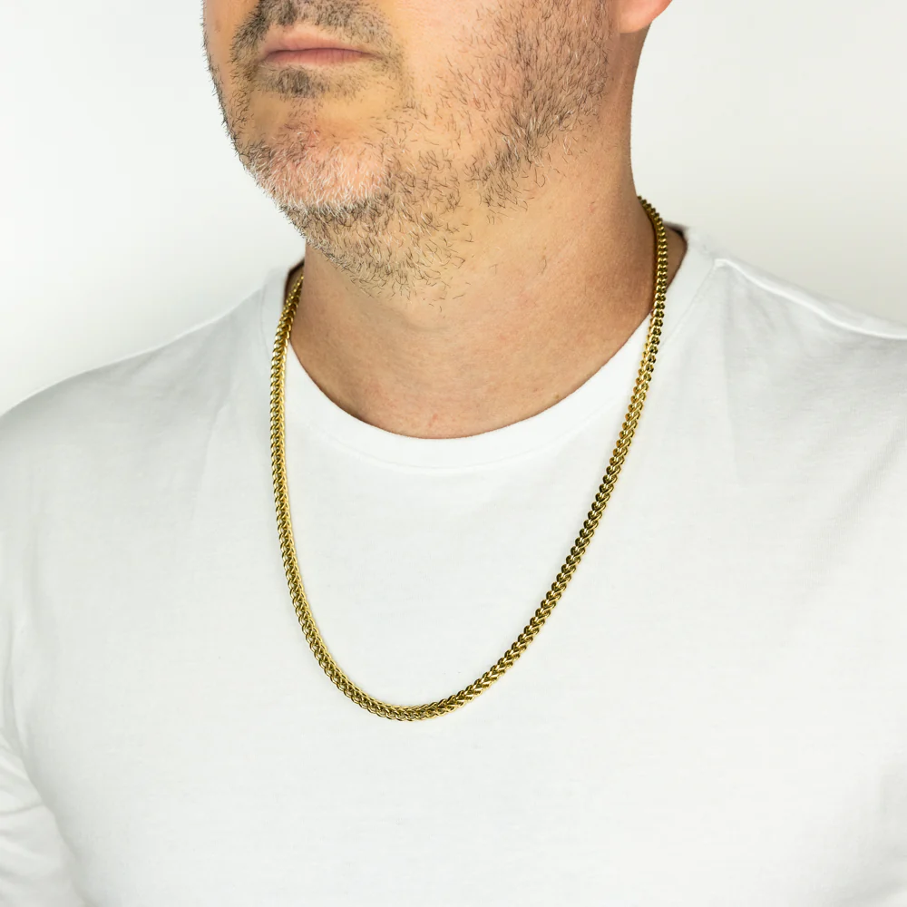 Stainless-Steel Gold-Plated Wheat 60cm Chain - Image 3
