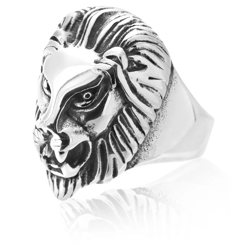 Stainless Steel Lion Head Gents Ring - Image 2