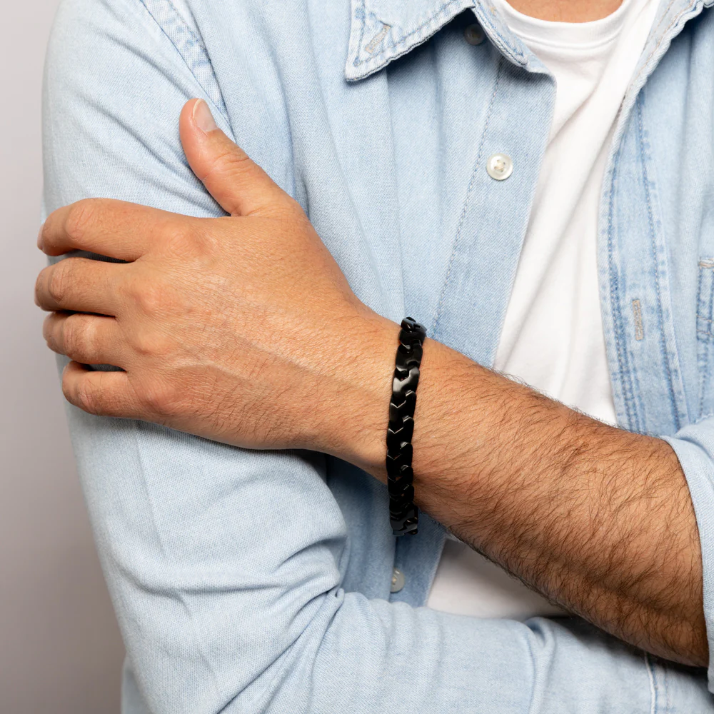Stainless Steel Matt Black 21.5cm Bracelet - Image 3