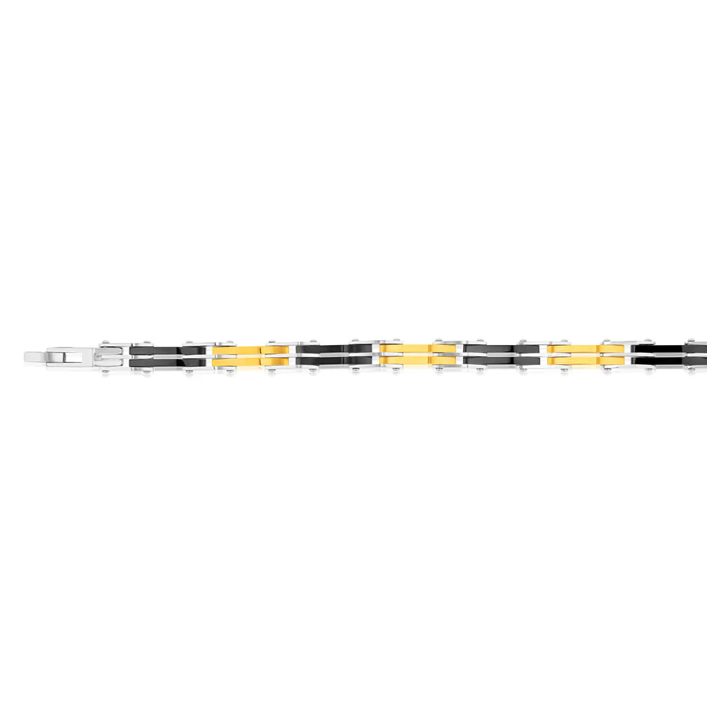 Stainless Steel Multi Tone Hinged 21cm Bracelet - Image 2